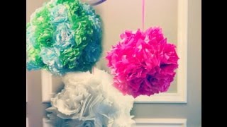 Tissue Paper Pomanders How to make flower balls DIY wedding decorations [upl. by Vickey]