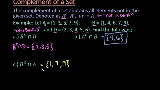 Complement of a Set [upl. by Solitta]