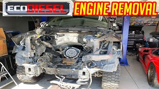 HOW TO REMOVE RAM 1500 ECODIESEL ENGINE [upl. by Autrey705]