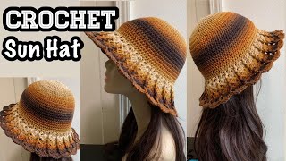 CROCHET  SUN HAT Crochet  How to Crochet Summer Hat [upl. by Repooc]