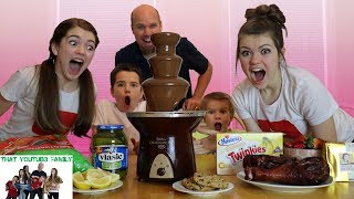 Chocolate Fondue Fountain Challenge  That YouTub3 Family [upl. by Woodcock]