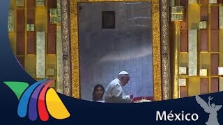 El Papa a solas con la Virgen de Guadalupe  Noticias [upl. by Neelik]