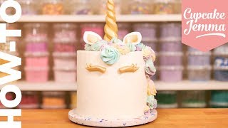 Full Unicorn Cake Tutorial amp HowTo  Cupcake Jemma [upl. by Aicilaf]