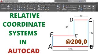 RELATIVE COORDINATES IN AUTOCAD [upl. by Horbal154]