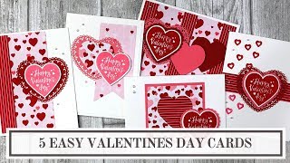 5 Cute and Easy Cards to Make for Valentines Day [upl. by Entwistle]