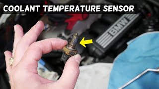 COOLANT TEMPERATURE SENSOR REPLACEMENT LOCATION BMW N51 N52 N53 N54 N55 [upl. by Goulette]