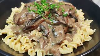 MUSHROOM STROGANOFF VEGAN  CookingwithKarma [upl. by Haroppizt715]