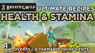 Zelda Breath of the Wild  Ultimate Health  Stamina Recovery Recipes Overfill [upl. by Lesser989]