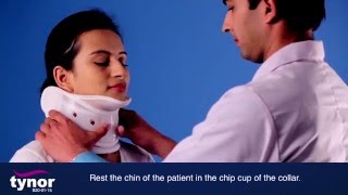 How to wear Tynor Cervical Collar Hard with chin [upl. by Eslehc31]