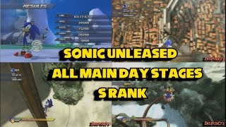 Sonic Unleashed All Main Day StagesActs SRank [upl. by Adelia191]