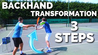 Tennis One Handed Backhand Transformation  3 Steps To The Perfect ATP Modern Backhand [upl. by Small]