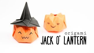 Origami Pumpkin Tutorial  Jack O Lantern  Paper Kawaii [upl. by Enyamrahs]