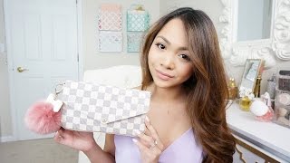 Whats in my Bag  REVIEW  Louis Vuitton Pochette Felicie Damier Azur  Charmaine Dulak [upl. by Akerdnuhs]