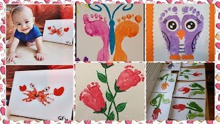 Hand and Foot print craft activity and fun for kids  hand and footprinting ideas [upl. by Thgiled]