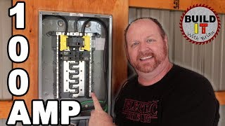 How to install a main breaker panel in a garage  Square D Homeline 100 Amp Main Breaker [upl. by Arquit]