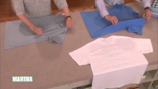 How to Fold a TShirt  Marthas Best Clothes Folding Hack [upl. by Enrica878]