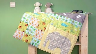 Babydecke selber nähen Patchworkdecke – DIY Eule [upl. by Huntlee]