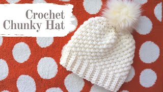 Crochet 1 Hour Chunky Beginner Beanie  Hat Tutorial [upl. by Eihs]