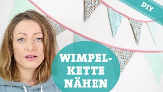 DIY Wimpelkette selber nähen  Girlande machen Nähanleitung [upl. by Ajoop]