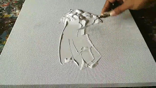 How to texture CANVAS with GESSO for Abstract painting  Demonstration [upl. by Ayyidas]