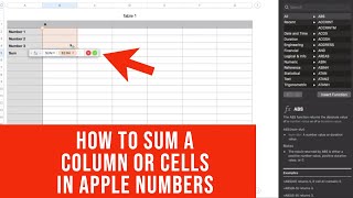 How to Sum a Column or Cells in Apple Numbers [upl. by Jewelle]