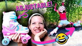 Our 3 Kids Trying Adjustable Roller Skates 😂😂😂 ENJOY [upl. by Gibb909]