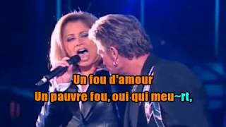 KARAOKÉ Johnny Hallyday amp Lara Fabian Requiem Pour Un Fou Live 98 DUO Création JP [upl. by Arata594]