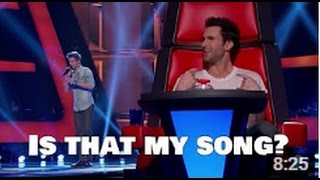 5 contestants on the voice who auditioned with a coaches song [upl. by Zackariah120]