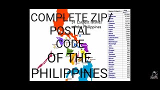 COMPLETE LIST OF ZIP POSTAL CODE OF THE PHILIPPINES [upl. by Lamarre]