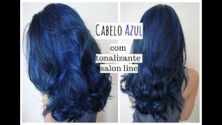 CABELO AZUL  COM TONALIZANTE BLUE ROCK SALON LINE  Por Jéssica Oliveira [upl. by Amsirac853]