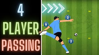 4 Player Passing Drill  One Touch Passing amp Pressing  U13 U14 U15 [upl. by Robma]