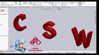 Solidworks letras y texto en 3D [upl. by Akla]