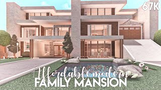 Affordable Modern Family Mansion  Bloxburg Build [upl. by Katlin]