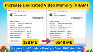 How to Increase Virtual Graphics Memory VRAM in Intel HD UHD Graphics for Free Old Method [upl. by Keelia]