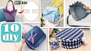 10 AWESOME DIY BAG TUTORIALS  Cut amp Sew Purse Bag Designs Making During 25 MIN [upl. by Uuge]