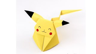 Easy Origami Pikachu Tutorial [upl. by Ainala594]