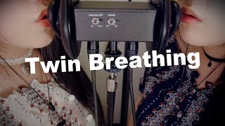 ASMR Twin Breathing amp Ear Blowing with Inhaling 😂 [upl. by Dorsey]