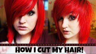 ♥ How I Cut My Hair ♥ Choppy Fringe  Layers [upl. by Eiggep]