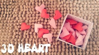 Origami Easy  3D Heart  Valentines Day Craft [upl. by Peter]