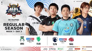 🔴 LIVE  MPL PH S15  FILIPINO  Week 1 Day 3 [upl. by Kcirdla]