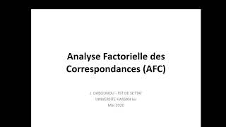 AFC01  Données pour lAnalyse Factorielle des Correspondances [upl. by Lenhard190]