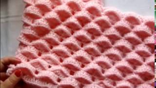 une couverture bébé au crochet en carré 3D [upl. by Lerat]