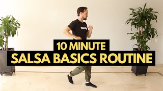 10 Minute Salsa Basic Steps Practice Routine You Can Do Solo at Home [upl. by Airreis]