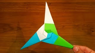 How To Make a Paper Three Pointed Ninja Star Shuriken  Origami [upl. by Estele762]