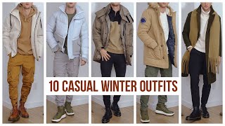 10 Casual Winter Outfit Ideas for Men  Style Inspiration [upl. by Duwad188]