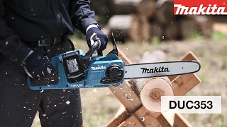 Makita AkkuKettensäge 2 x 18 V DUC353 [upl. by Aerdnac136]