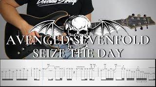 AVENGED SEVENFOLD  SEIZE THE DAY Solo  Guitar Cover Tutorial FREE TAB [upl. by Blessington]