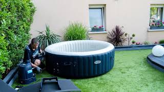 Installation SPA Intex Gonflable Timelapse [upl. by Nnylannej555]