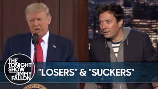 Trump Calls Fallen Soldiers quotLosersquot and quotSuckersquot  The Tonight Show [upl. by Ehtylb702]