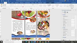 taller de computo triptico en word alimentos saludables [upl. by Beore673]